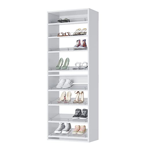 Closet Shelves Tower - Modular Closet System With Shoe Shelves (8) - Corner Closet System - Closet Organizers And Storage Shelves (White, 31.5 inches Wide) Closet Shelving - White - 31.5" Wide