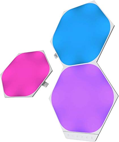 Nanoleaf Shapes WiFi and Thread Smart RGBW 16M+ Color LED Dimmable Gaming and Home Decor Wall Lights Expansion Pack Hexagons (3 Pack) - Hexagons (3 Pack)