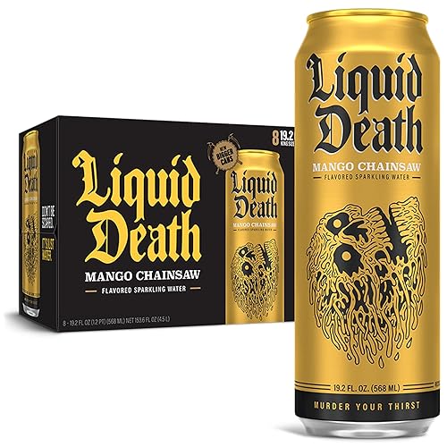 Liquid Death, Mango Chainsaw Sparkling Water, 8-Pack 