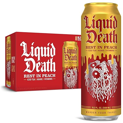 Liquid Death, Rest In Peach Iced Tea, 8-Pack 