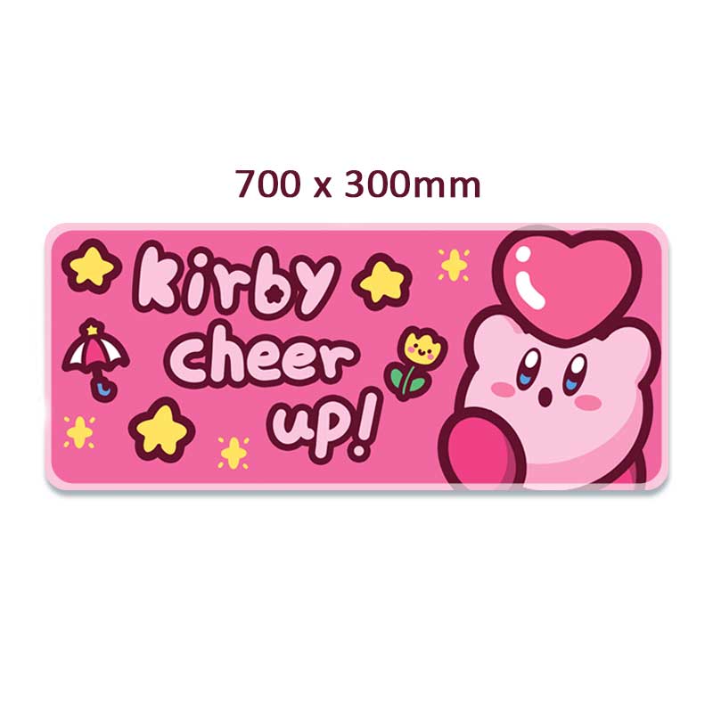 Kirby Mouse Pad with Stitched Edges - Pink