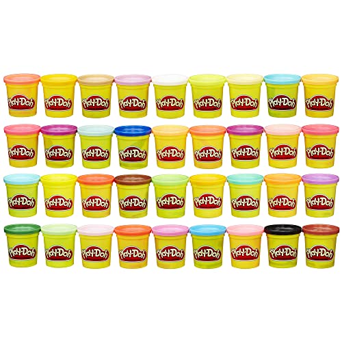Play-Doh Modeling Compound 36-Pack Case of Colors, Non-Toxic, 3 Oz Cans of Assort. Colors, Back to School Classroom Supplies, Preschool Toys, Ages 2+ (Amazon Exclusive) - Assorted Colors - 36-Pack