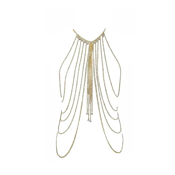 DMOICLANY DMOICLANY Bikini Bralette Chain Gold Harness Necklace Tassel Crossover Body Chain Necklace Jewelry for Women