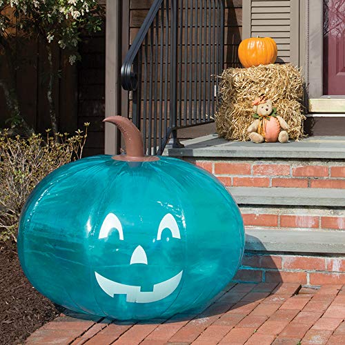 Teal Pumpkin Giant 35" Inflatable for Halloween Decorations - XL Blow Up Indoor/Outdoor Jack O Lantern Decor - Official Teal Pumpkin Project Gear -Fall Decorations, Allergy Friendly House Decor