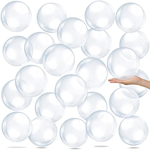 Yinder 24 Pieces Inflatable Beach Ball 6 Inches Mini Beach Balls for Halloween Theme Party DIY Ball for Swimming Pool Theme Party Decorations Favors Supplies(Clear) - Clear