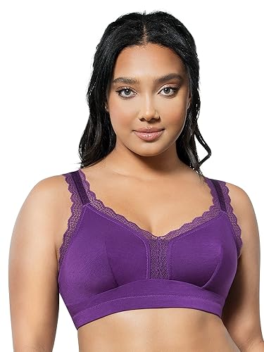 PARFAIT Dalis P5641 Women's Full Busted and Curvy Wire Free Bralette - 38E - Amethyst