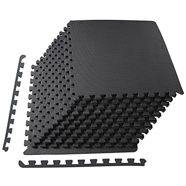 BalanceFrom Puzzle Exercise Mat with EVA Foam Interlocking Tiles for MMA, Exercise, Gymnastics and Home Gym Protective Flooring, Multiple Sizes
