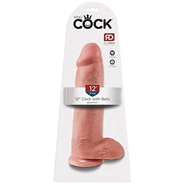 Pipedream King Cock with Balls, Flesh, 12 Inch