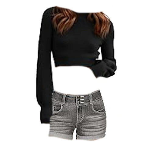 Crop Top Sweater and Shorts Combo