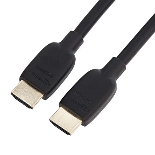 Amazon Basics HDMI Cable, 48Gbps High-Speed, 8K@60Hz, 4K@120Hz, Gold-Plated Plugs, Ethernet Ready, 6 Foot, Black - 1 - Black - 6 Feet