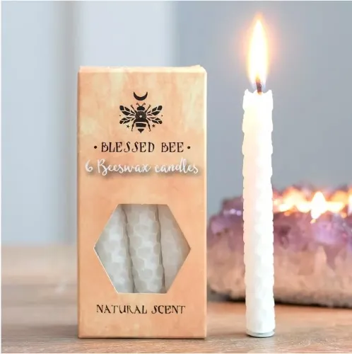 Spell candles/Bivoks-lys naturlig - Happiness