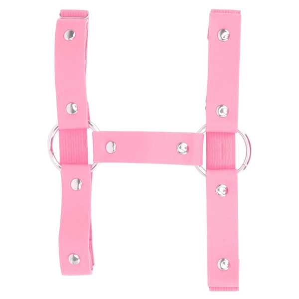 Holibanna punk lårring legering läder justerbar gotisk strumpeband bälte elastisk sele knoppben ring för kvinnor nattklubb bar fest klänning (vit)