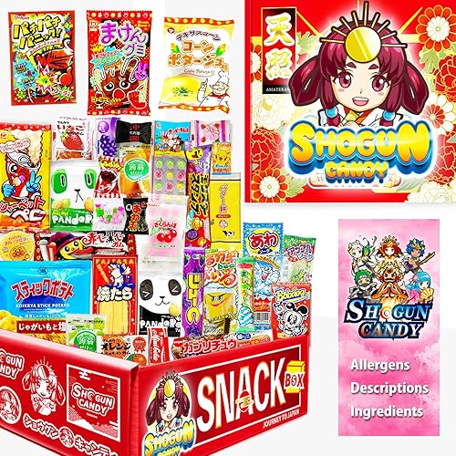 SHOGUN CANDY, 40 Pcs Japanese Snacks and Japanese Candy, Popin Cookin Snack Boxes, Kawaii Anime Amaterasu, 20 Ounce - Amaterasu Mystery Box