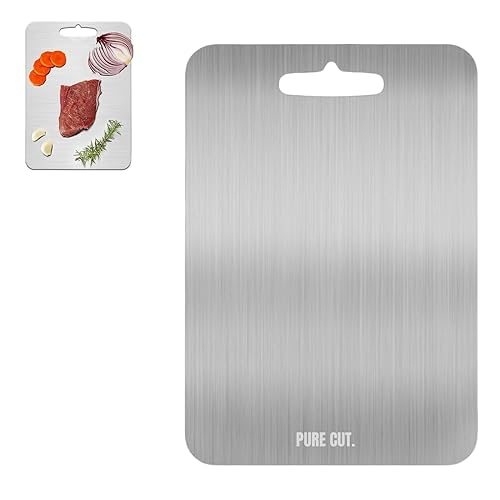 Pure Cut Titanium Cutting Board, Titanpro Cutting Board for Kitchen, Purecut Knife-Friendly Cutting Boards Durable, Non-porous and Easy to Clean (L: 15.35 * 11.02in) - L: 15.35*11.02in