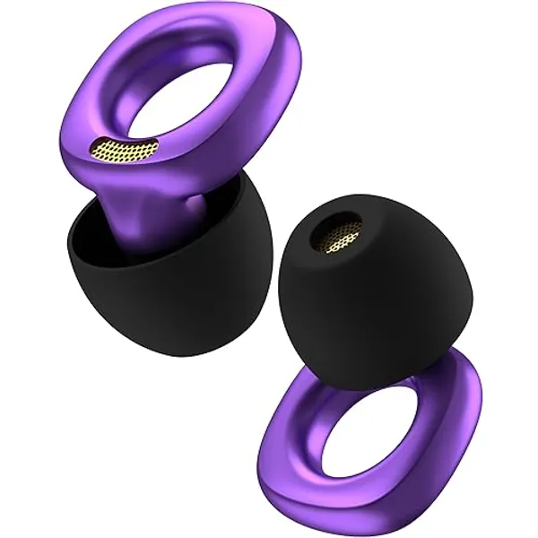 Audree Style Ear Plugs for Noise Reduction, Reusable High Fidelity Earplugs for Concerts, Musicians, Motorcycles, Study, Parent, Party, Flights & Noise Sensitivity, 18-29dB Noise Cancelling (Violet) - Violet