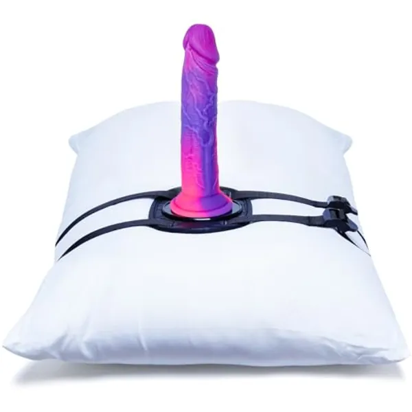 Black PU Suction Cup Dildo Holder, Adjustable Leather Sex Straps Base, Strapped to Pillow or Sofa Furniture, Sex Swing Chair,Dildo Holder Machine,Adult Sex Toy Suction Cup Dildo Mount (Without Dildo)
