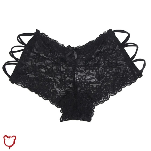 Plus Size Mid Waist Underwear - Black Panties / XXL