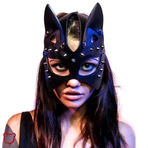 Adult Gothic Rivet Eye Mask - Black / One Size 20cmX22cm