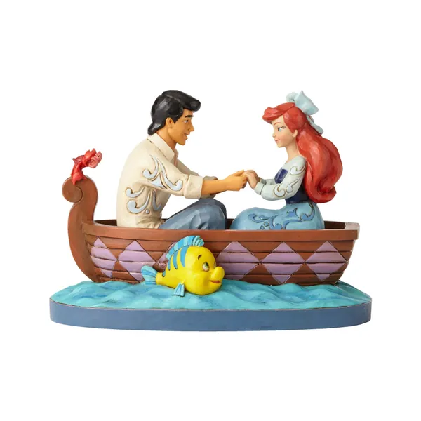 Enesco Jim Shore Disney Traditions Ariel and Prince Eric in Rowboat Figurine - 