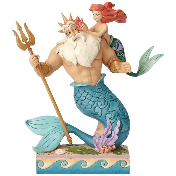 Enesco Disney Traditions by Jim Shore Little Mermaid Ariel and Triton Figurine, 9.7", Multicolor - 