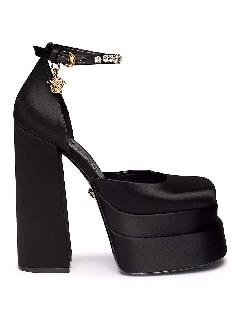 Satin Platform Pumps