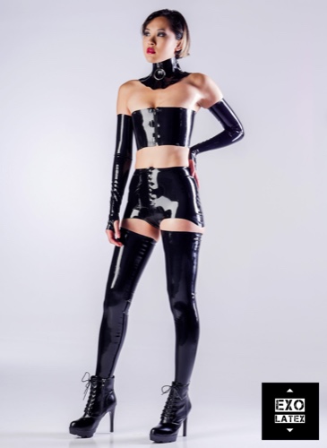 Long Footless Latex Stockings - Exo Latex