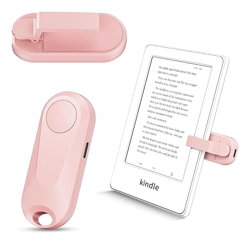 K2 RF Remote Control Page Turner for Kindle Paperwhite Accessories Ipad Reading Kobo Surface Comics/Novels iPhone Tablets Android Taking Photos Camera Video Recording Remote (Pink) - Pink