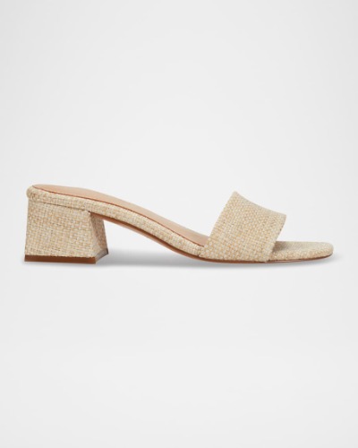 Woven Block-Heel Mule Sandals