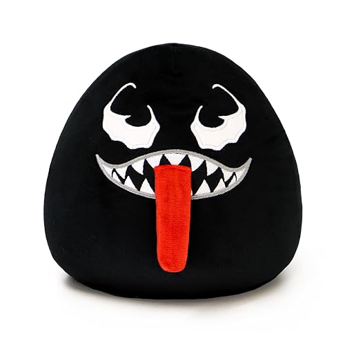 Venom Plush Toy with Elastic Tongue – 8 inch Soft Venom Stuffed Pillow for Boys and Girls, for Fans (Black-A) - Black-a