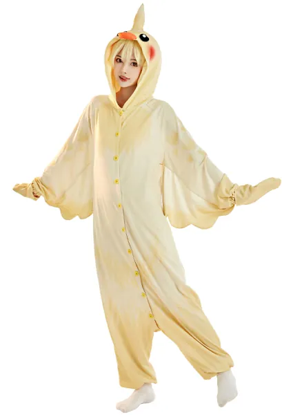 Cute Parrot Onesie Pajama Kawaii Loungewear Adult Hooded Homewear Kigurumi Sleepwear