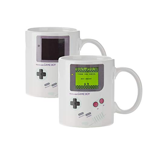Paladone Gameboy Heat Changing Coffee Mug - Gift for Gamers, Nerds, Nintendo Mario Fans, Men, and Retro 90s Game Enthusiasts - 10 Ounces - Classic