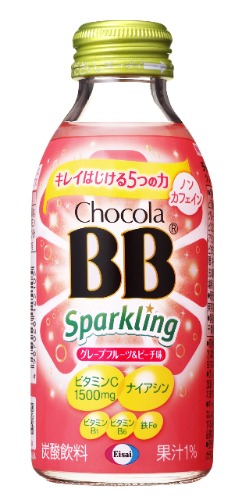 チョコラBB(栄養機能食品) スパークリング グレープフルーツ&ピーチ味140ml×24本 [(ナイアシン)] - 24本