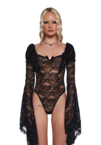 Dazzling Seduction Lace Bodysuit | BLACK / Medium