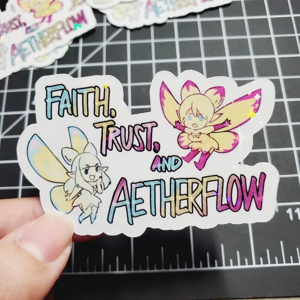 FFXIV Scholar Fairies Sparkly Sticker