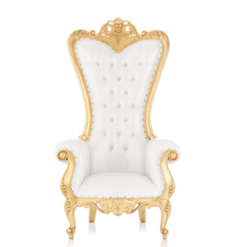 "Daisy" Throne Chair - White / Gold