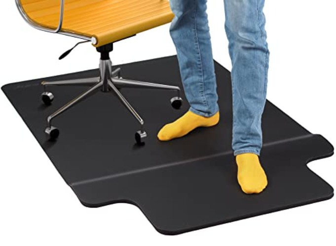 Office Chair Mat with Anti Fatigue Cushioned Foam - Chair Mat for Hardwood Floor with Foot Rest Under Desk - 2 in 1 Chairmat Standing Desk Anti-Fatigue Comfort Mat for Hard Floor - Size 54”x 36” - 54" x 36"
