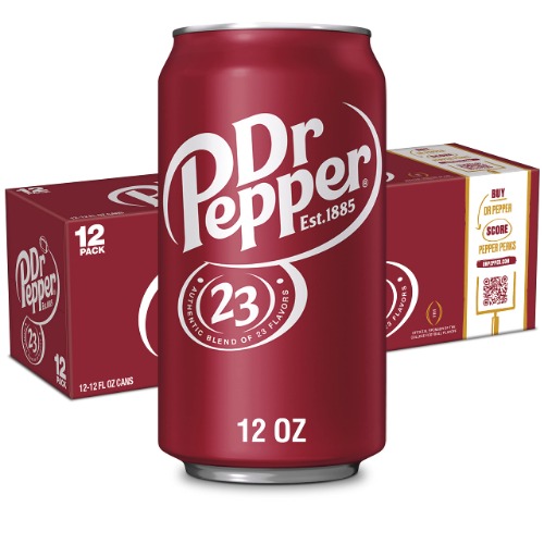 Dr Pepper Soda, 12 fl oz cans, 12 pack