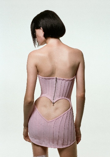 Corset dress with "Heart" cut | XS / Pink
