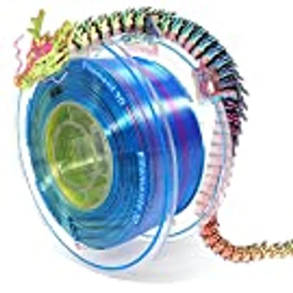 YOUSU Tricolor PLA Filament Triple Color Coextrusion PLA Filament 1.75mm (± 0.03 mm) for 3D Printer & 3D Pen, Multicolor PLA Like Rainbow Filament, Silk PLA Red/Gold/Blue, 1kg(2.2lbs).