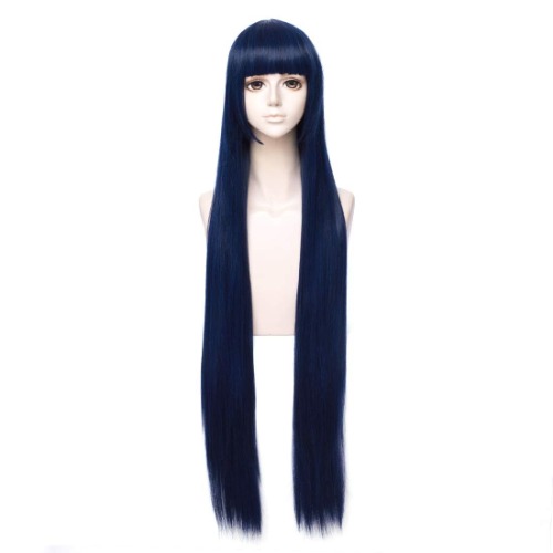 COSPLAZA Cosplay Wigs Long Straight Blue Hair Halloween Party Hair Synthetic Wig (Deep Blue) - Blue