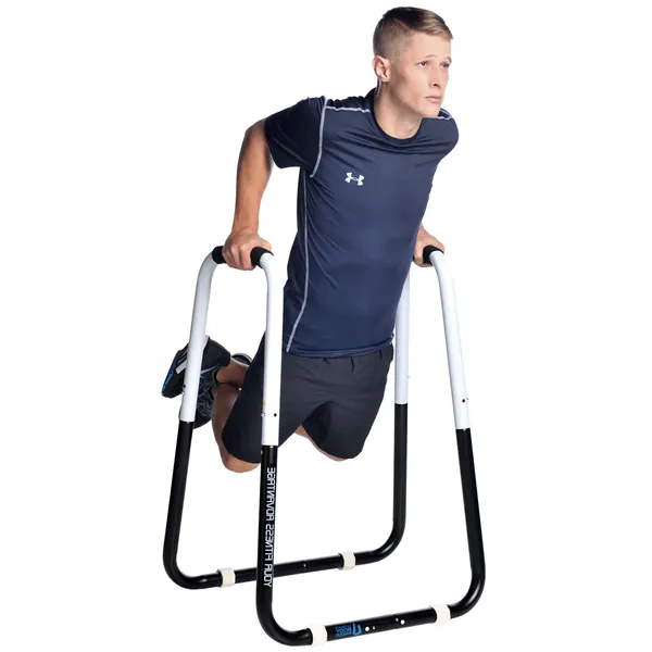 Ultimate Body Press Dip Bar Fitness Station, White/Black - 