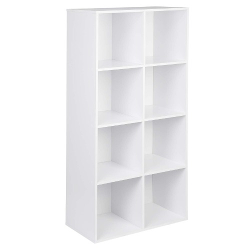 WOLTU Bookcase, White Book Shelf 8 Storage Cubes Unit, Freestanding Bookcases for Living Room,Bedroom