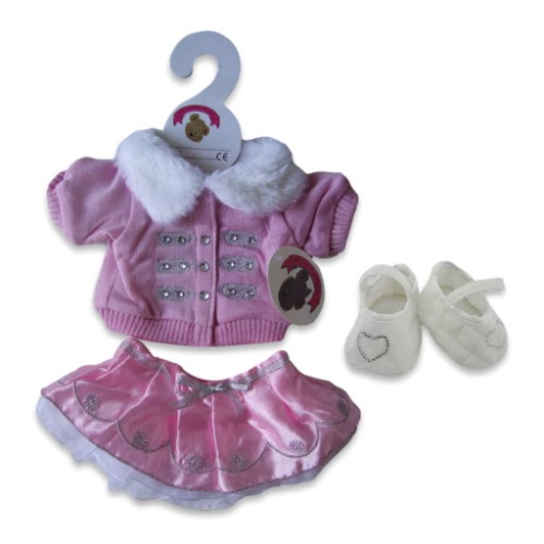 Build Your Bears Wardrobe Teddy Bear Clothes fits Build a Bear Teddies Knit Jacket Outfit (pink)