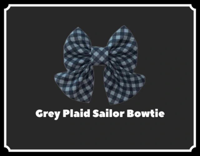 Grey Plaid Sailor Bowtie