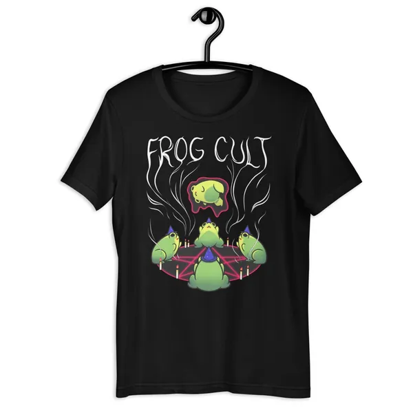 Frog Cult Unisex T-shirt || Animal Shirt, cute frog t-shirt, Witchy frog shirt, frog occult, little wizard frog aesthetic tee