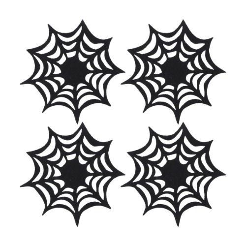 Sinister Spinner Spider Web Coasters - 4 pcs