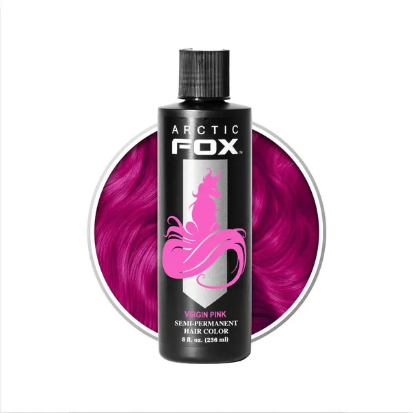 ARCTIC FOX CRUELTY FREE 100% VEGAN SEMI PERMANENT HAIR COLOUR DYE (236 ml, VIRGIN PINK) - 236 ml (Pack of 1) VIRGIN PINK