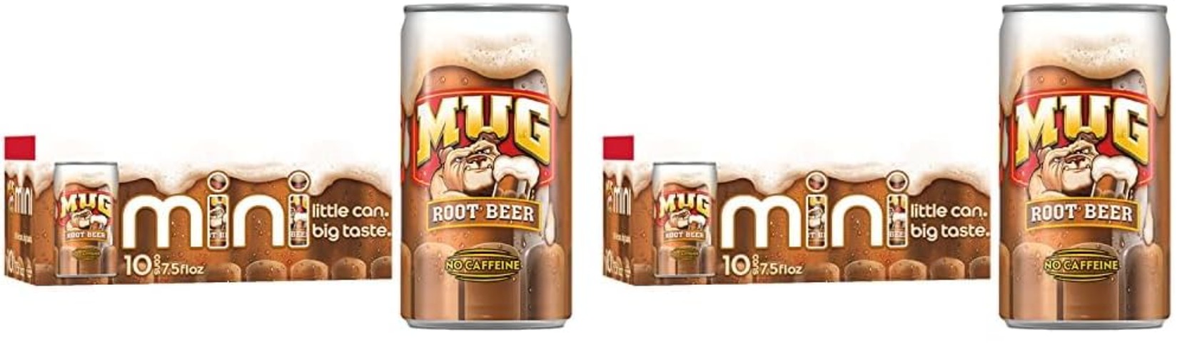 Mug Root Beer Soda, 7.5 Ounce Mini Cans (Two packs of 10)