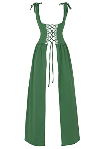 Zhitunemi Renaissance Dress Women Costume Pirate Peasant Dress for Women Medieval Dress Renaissance Costume - X-Small - Green