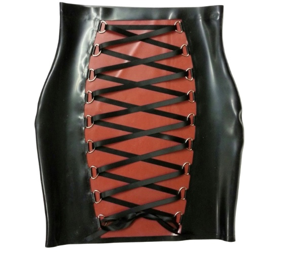 High Waist Latex Corset Skirt